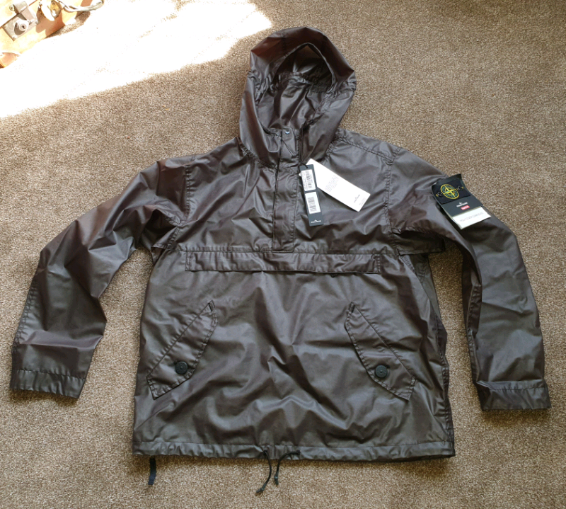 supreme stone island poly cover composite anorak black